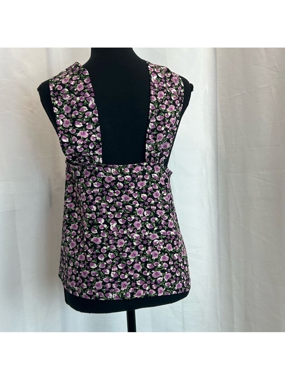Zara purple green floral flower halter top peephole blouse top NWT - Picture 4 of 7
